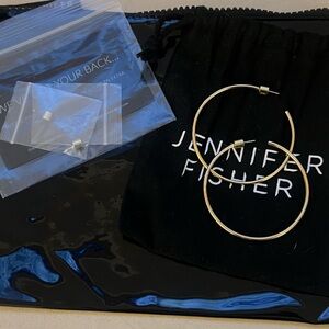 Jennifer Fisher 2” Yellow Gold 14k Thread Hoop Earrings